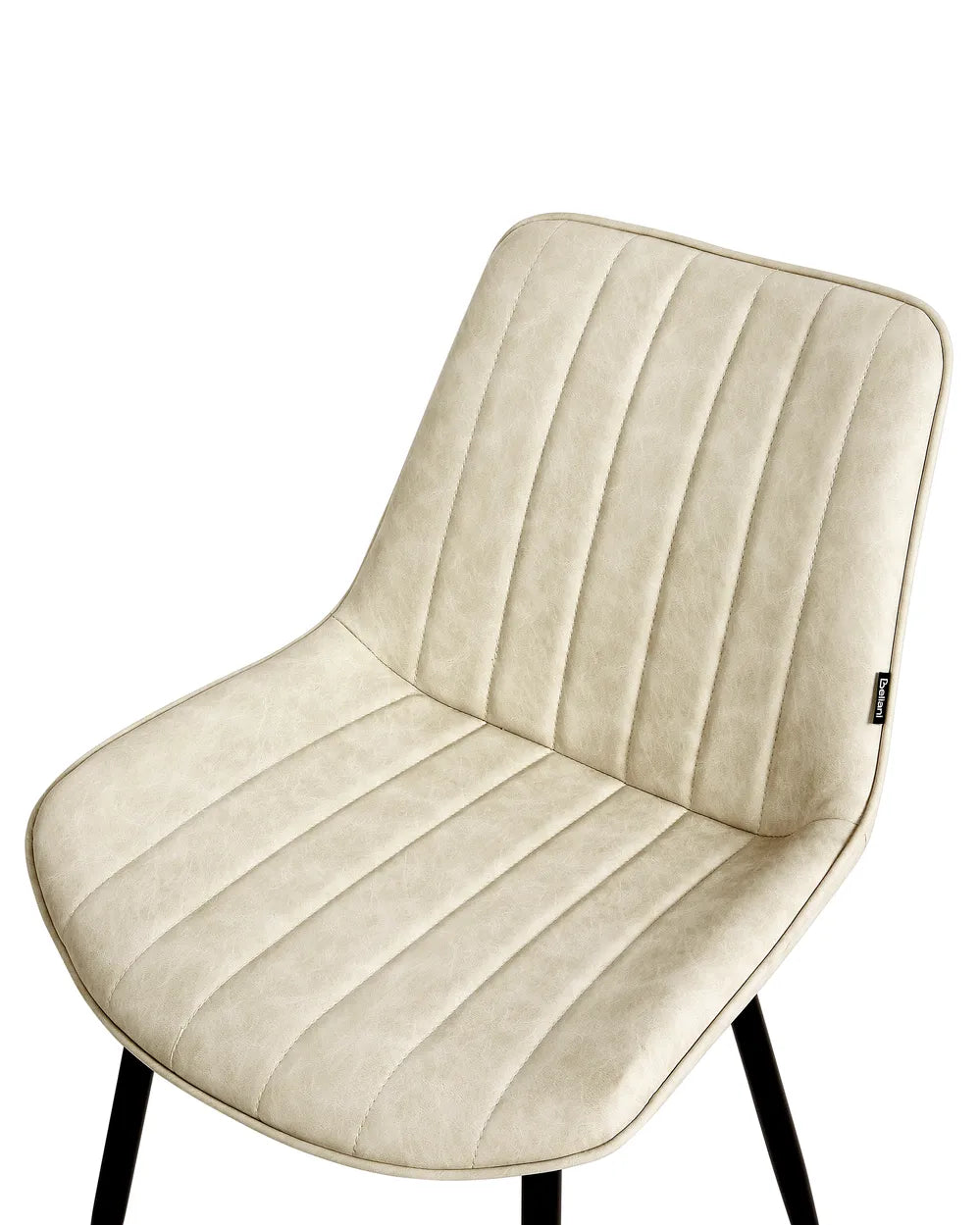 Set of 2 Dining Chairs Faux Leather Light Beige Roxanne