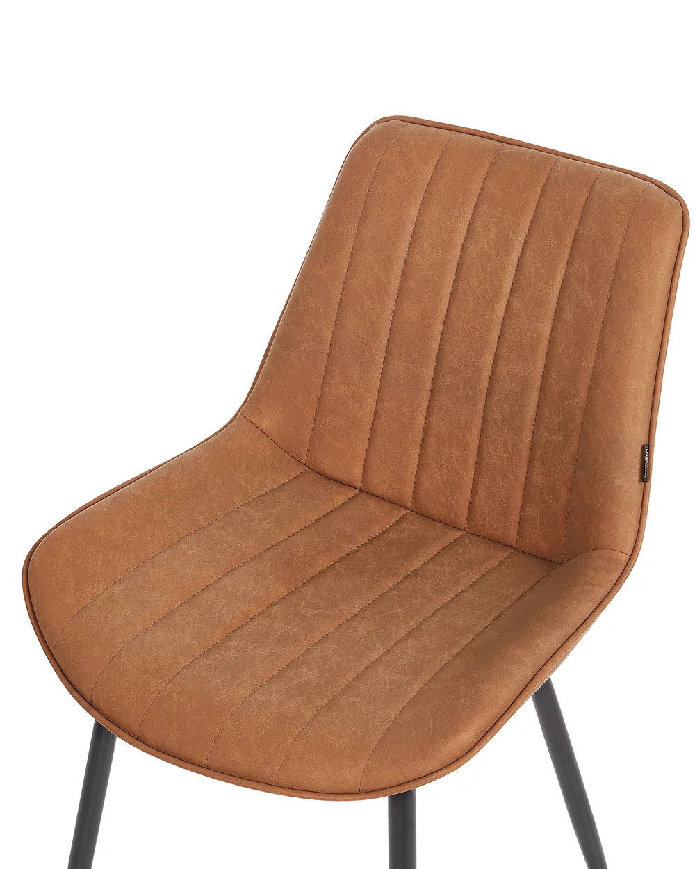 Set of 2 Dining Chairs Faux Leather Brown Roxanne