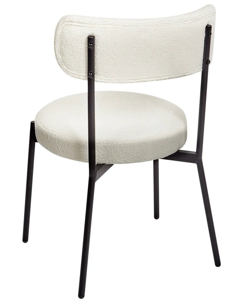 Set of 2 Dining Chairs Boucle White Rain