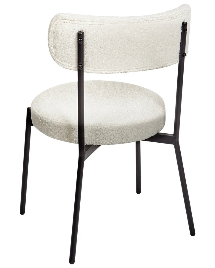 Set of 2 Dining Chairs Boucle White Rain