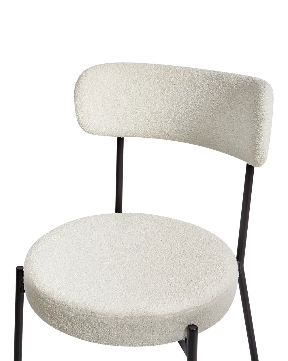 Set of 2 Dining Chairs Boucle White Rain