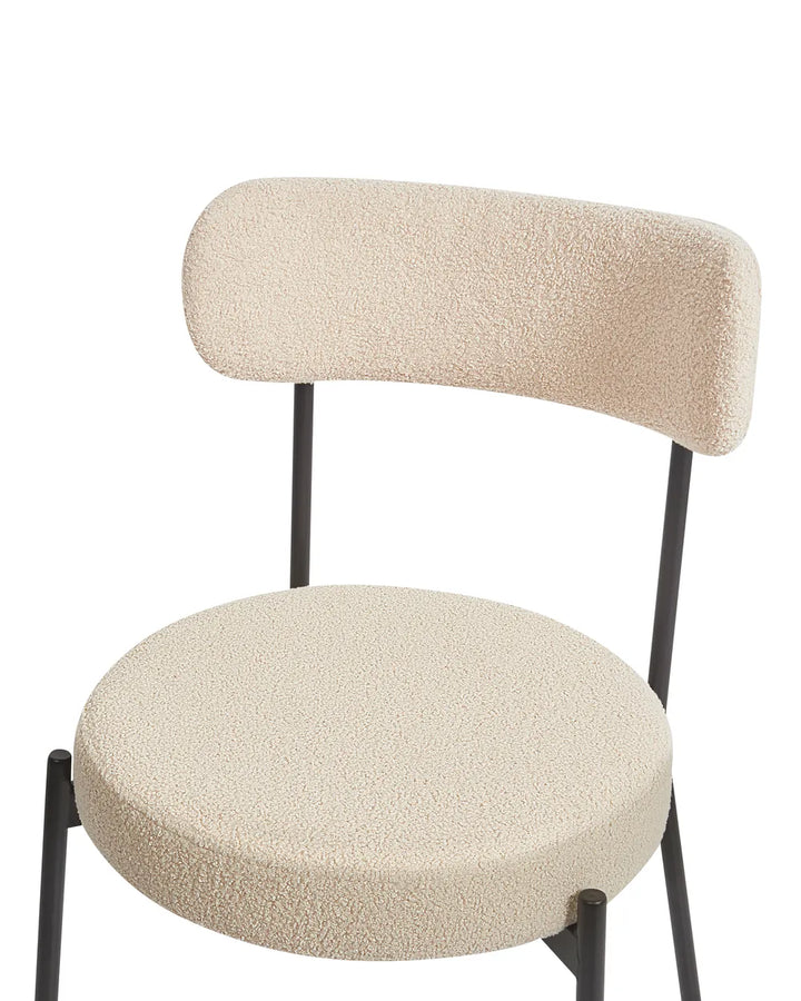 Set of 2 Dining Chairs Boucle Light Beige Rain