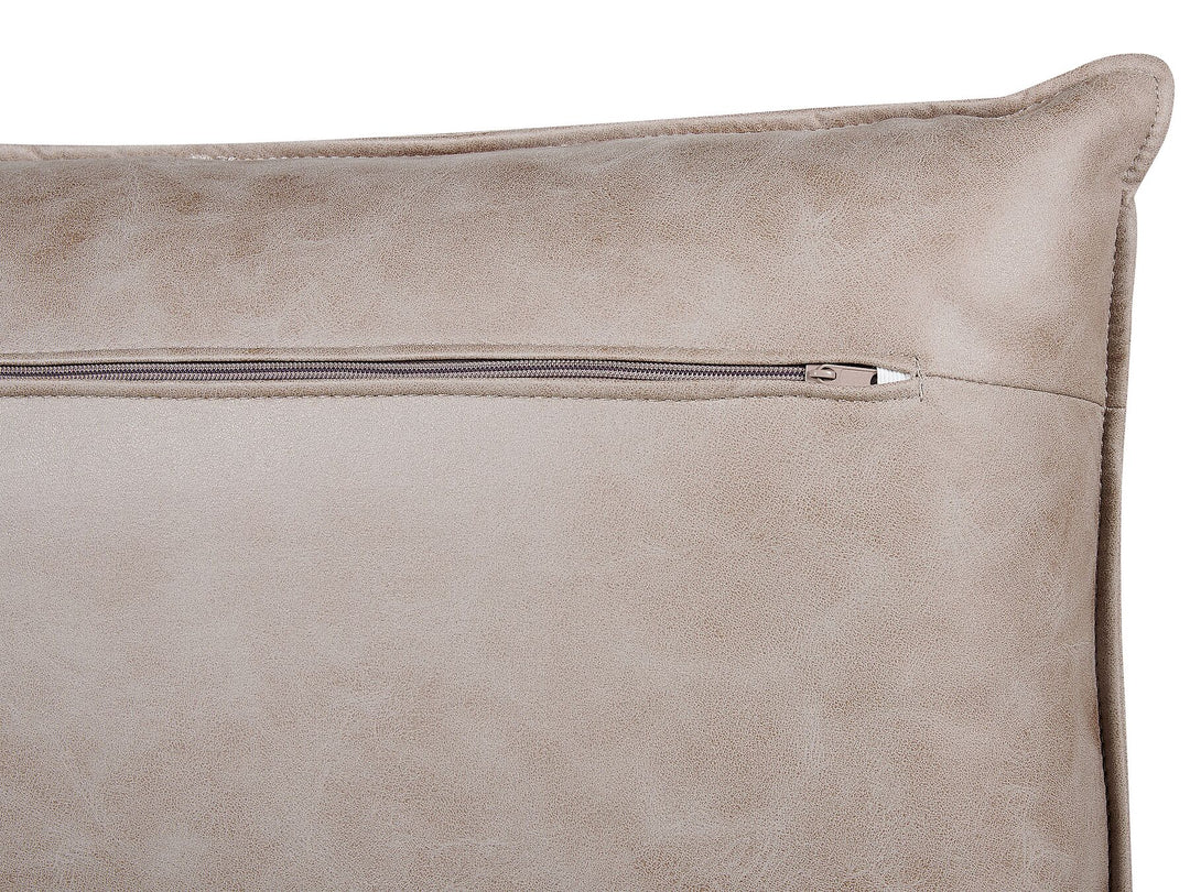 Gallo Right Hand Faux Suede Corner Sofa Light Brown