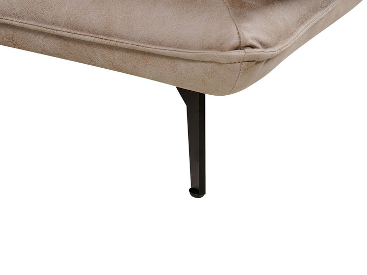 Gallo Right Hand Faux Suede Corner Sofa Light Brown