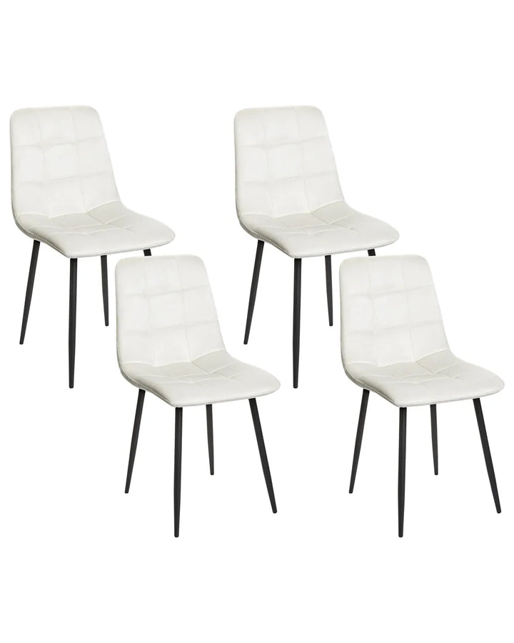 Set of 4 Dining Chairs Velvet Off-White Owen