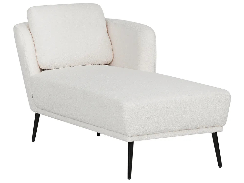 Left-Hand Chaise Lounge Boucle Off-White Aurelle