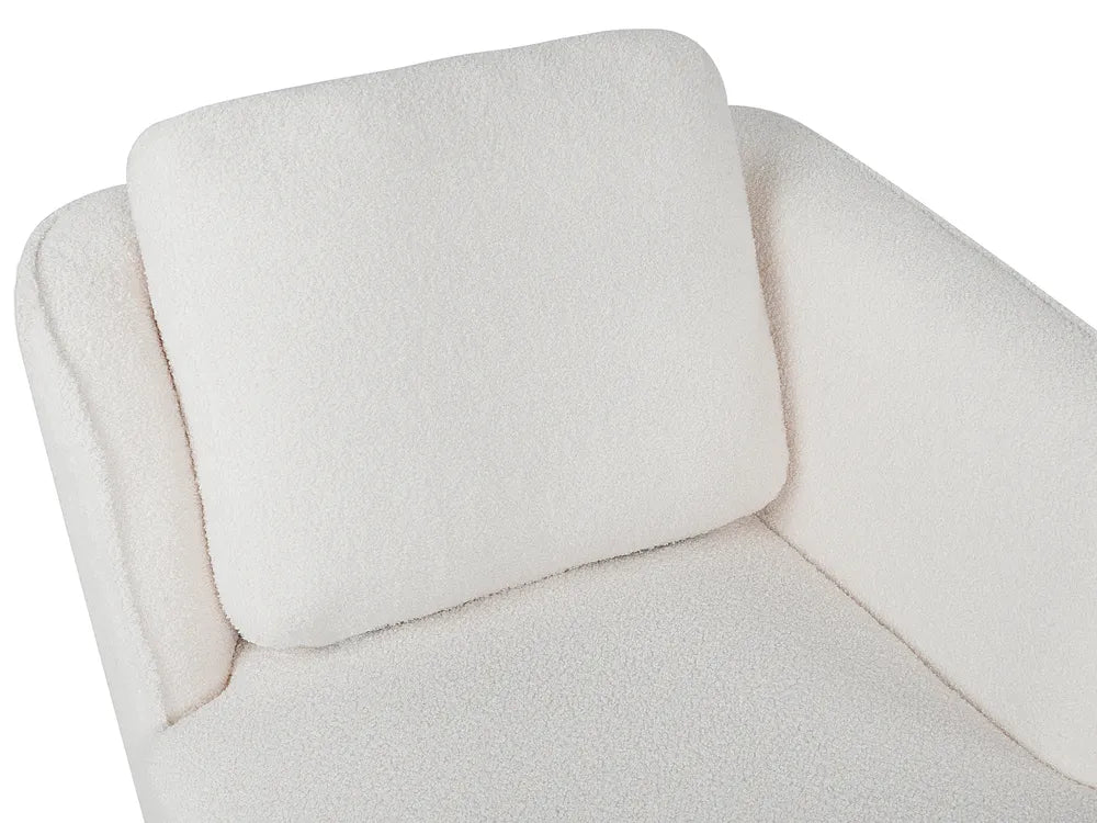 Left-Hand Chaise Lounge Boucle Off-White Aurelle