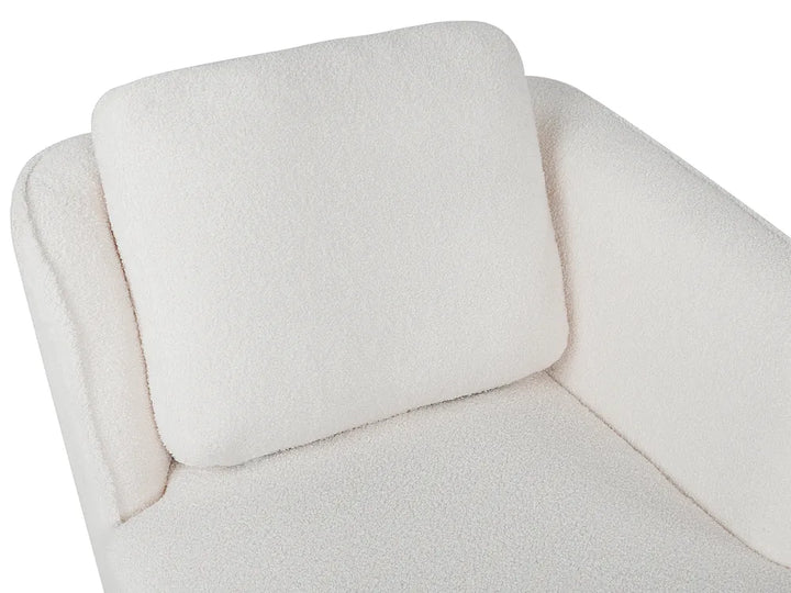 Left-Hand Chaise Lounge Boucle Off-White Aurelle