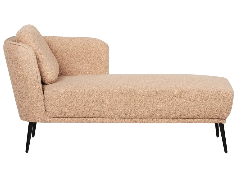 Left-Hand Chaise Lounge Boucle Beige Aurelle