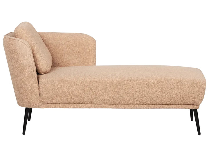 Left-Hand Chaise Lounge Boucle Beige Aurelle