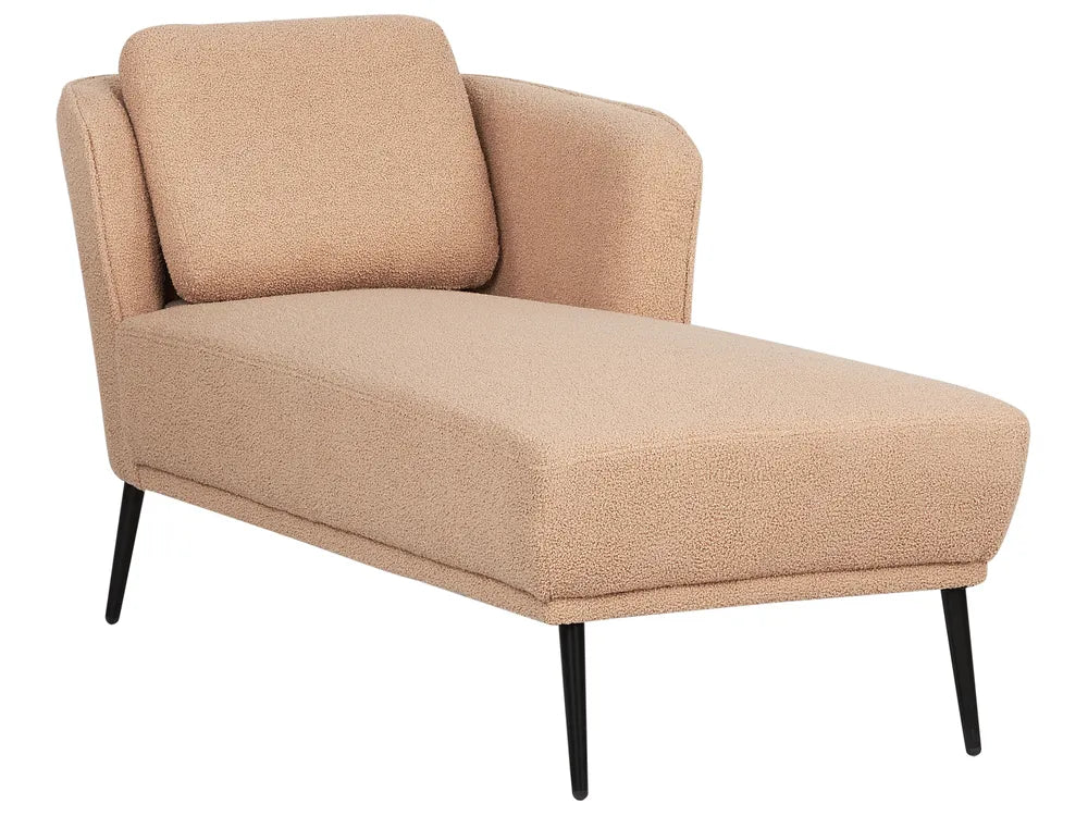 Left-Hand Chaise Lounge Boucle Beige Aurelle