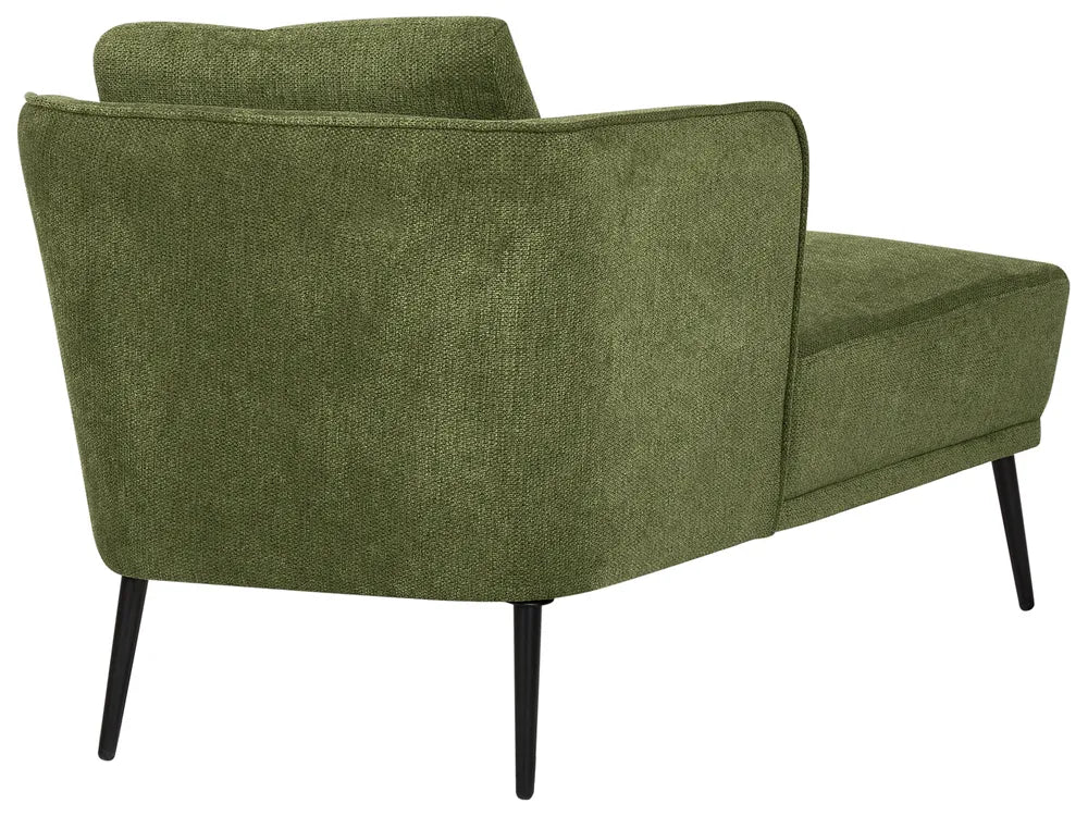 Right-Hand Chaise Lounge Fabric Dark Green Aurelle