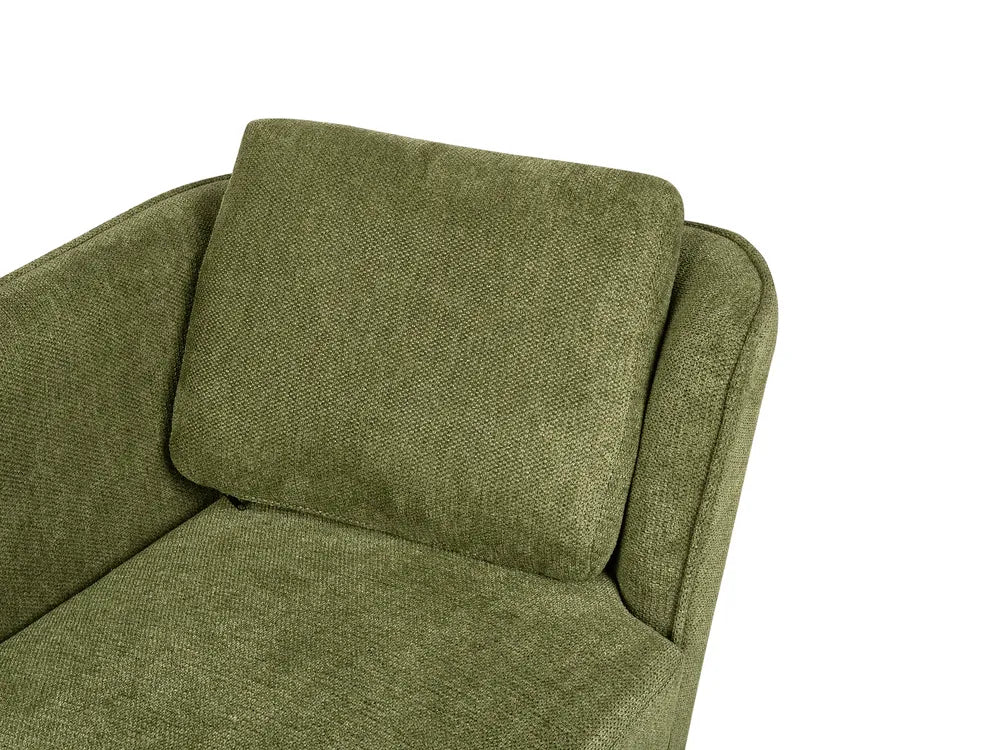 Right-Hand Chaise Lounge Fabric Dark Green Aurelle