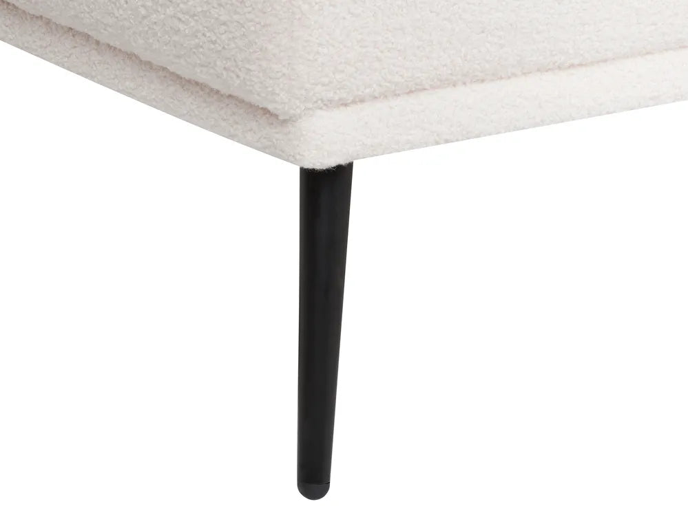 Left-Hand Chaise Lounge Boucle Off-White Aurelle