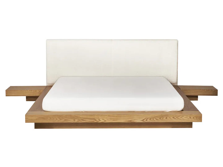 Waterbed Boucle 160 x 200 cm (EU King Size) Natural Ash Wood Olivia
