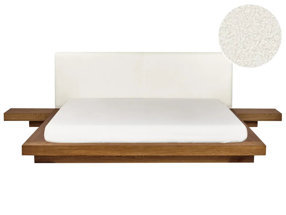 Waterbed Boucle 180 x 200 cm (EU Super King) Natural Ash Wood Olivia