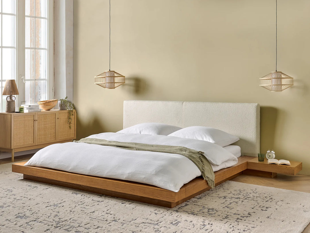 Waterbed Boucle 180 x 200 cm (EU Super King) Natural Ash Wood Olivia