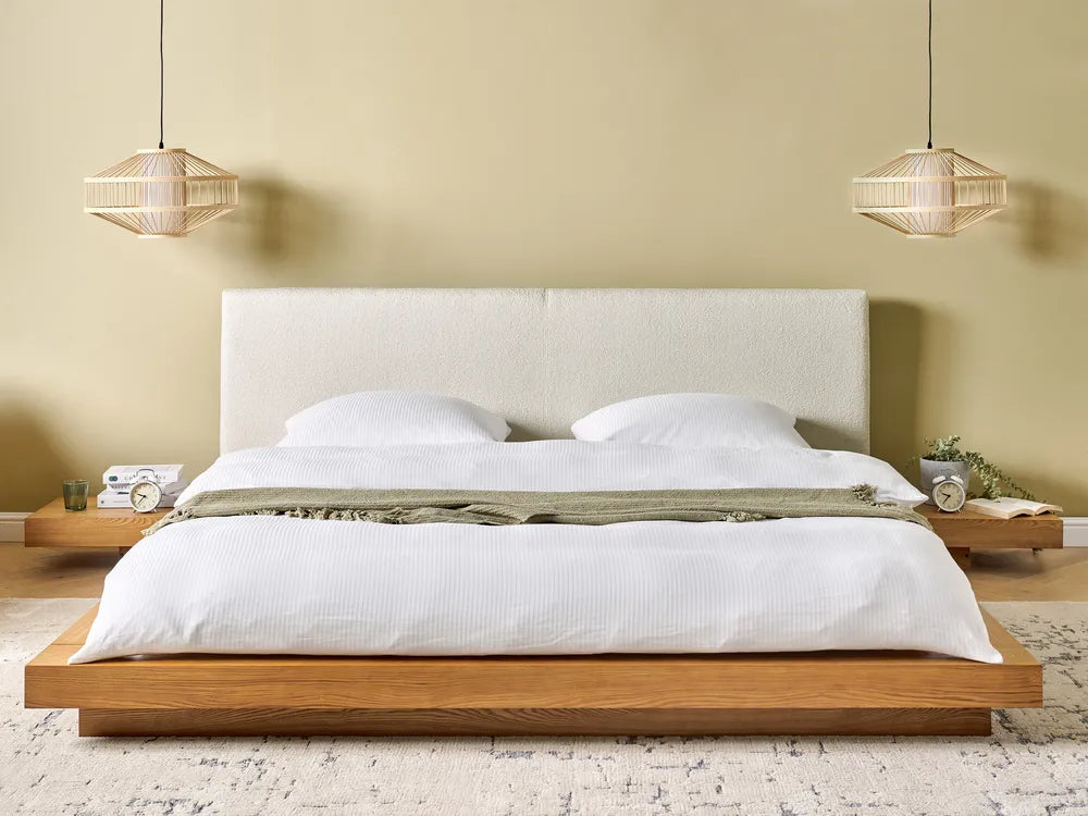 Waterbed Boucle 180 x 200 cm (EU Super King) Natural Ash Wood Olivia