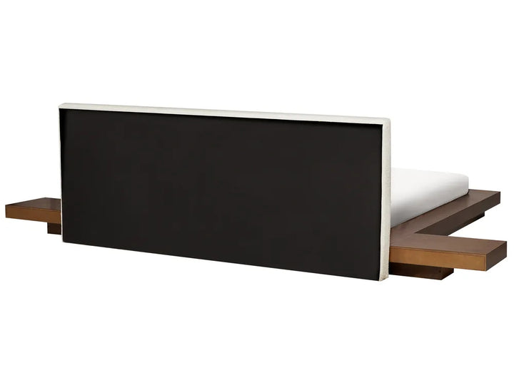 Bed with LED Boucle 180 x 200 cm (EU Super King) Brown Ash Wood Olivia