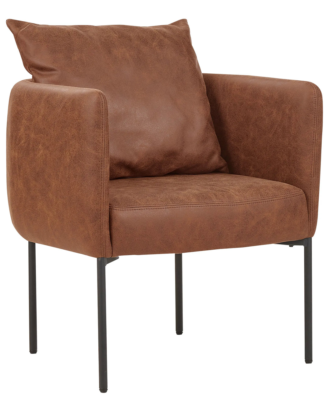 Armchair Faux Leather Brown Vernardo