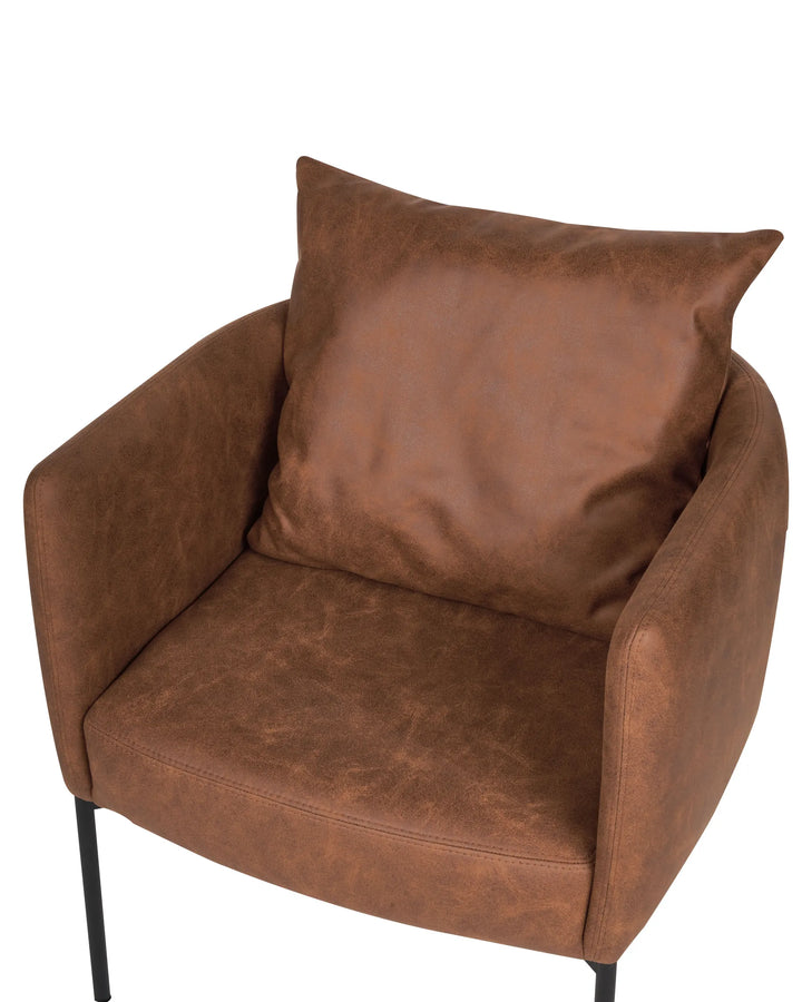 Armchair Faux Leather Brown Vernardo