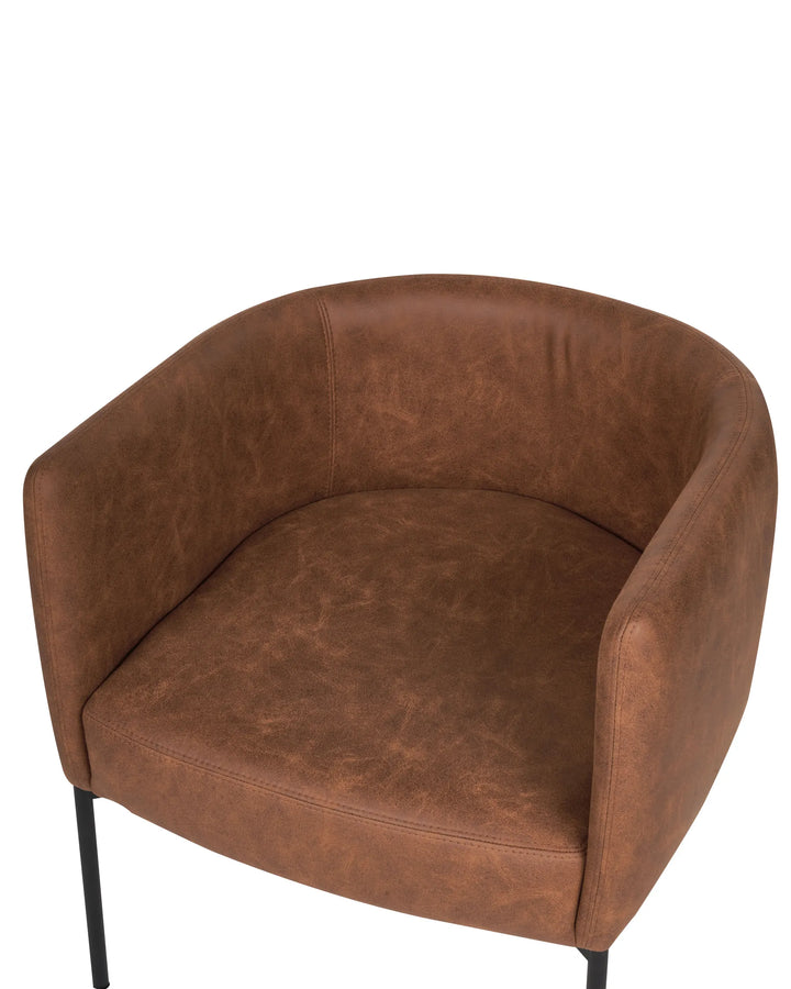 Armchair Faux Leather Brown Vernardo