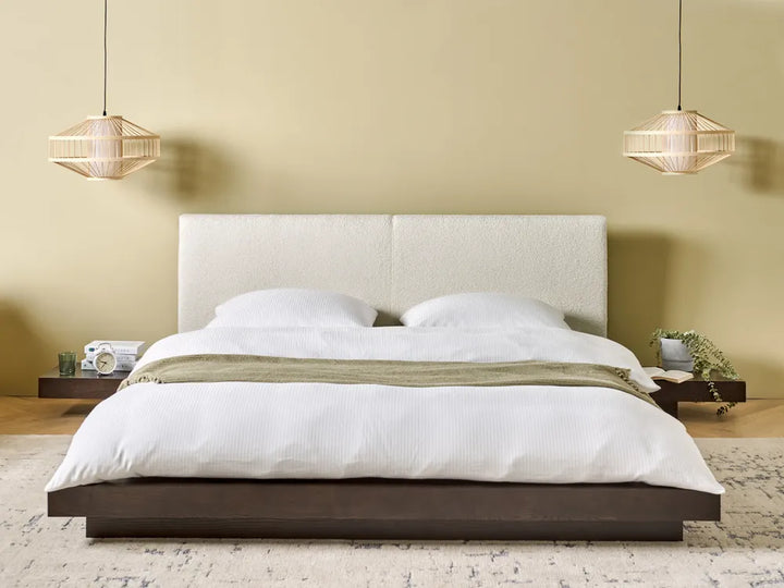 Waterbed Boucle 160 x 200 cm (EU King Size) Dark Ash Wood Olivia