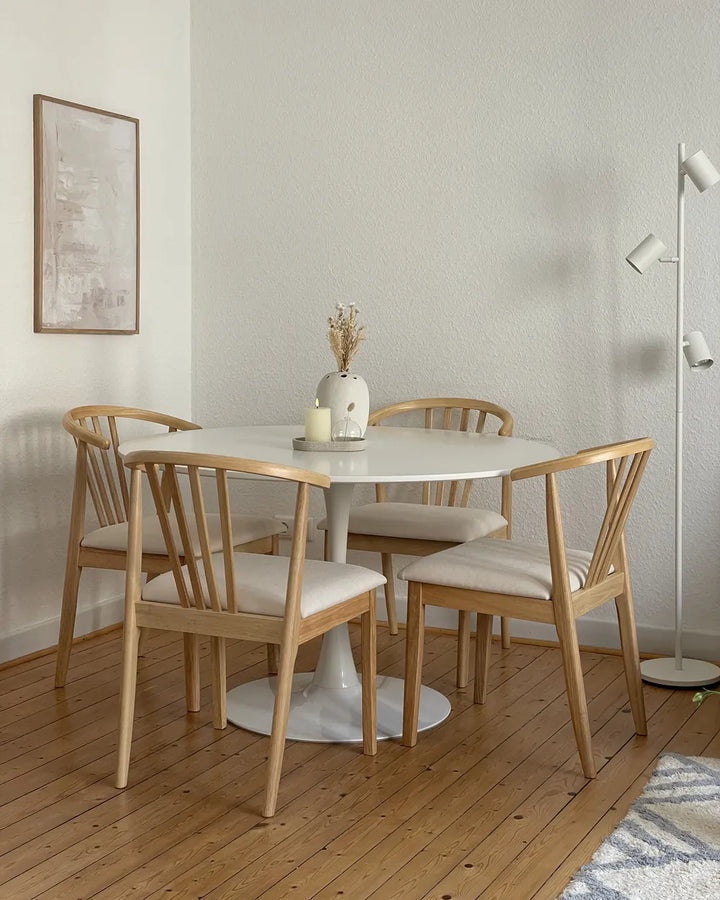 Set of 2 Dining Chairs Wood Light Brown/ Beige Denise