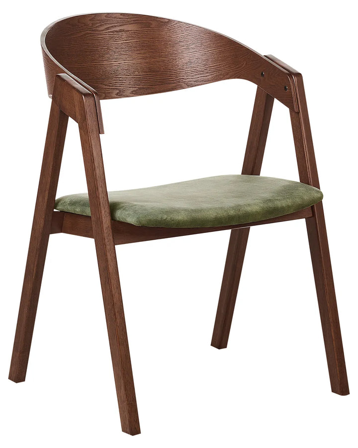 Set of 2 Dining Chairs Wood Dark Green Bill