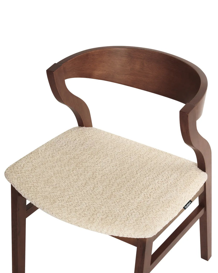 Set of 2 Dining Chairs Wood Light Beige Bea