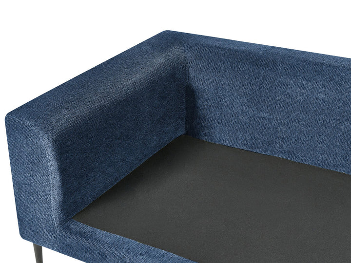 Left Hand Fabric Corner Sofa Blue Flam