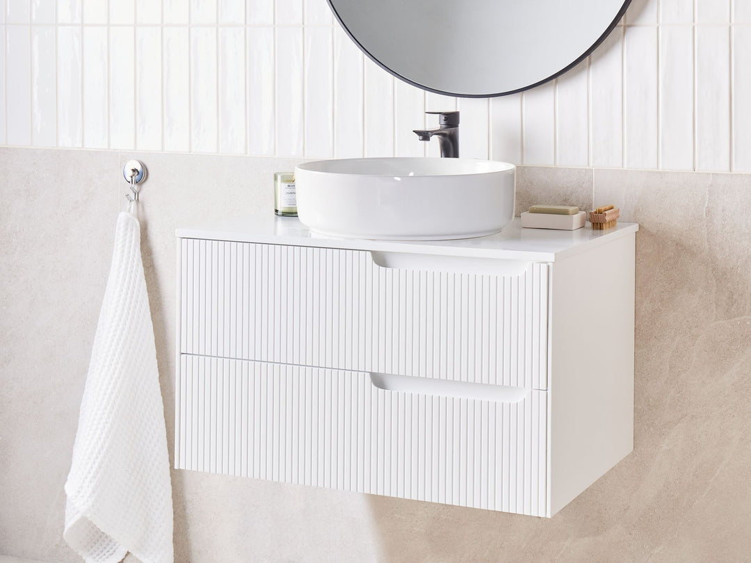 Wall Mounted Washbasin Cabinet 80 cm White Quintela