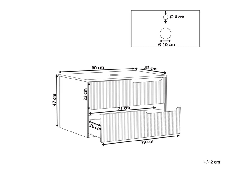 Wall Mounted Washbasin Cabinet 80 cm White Quintela
