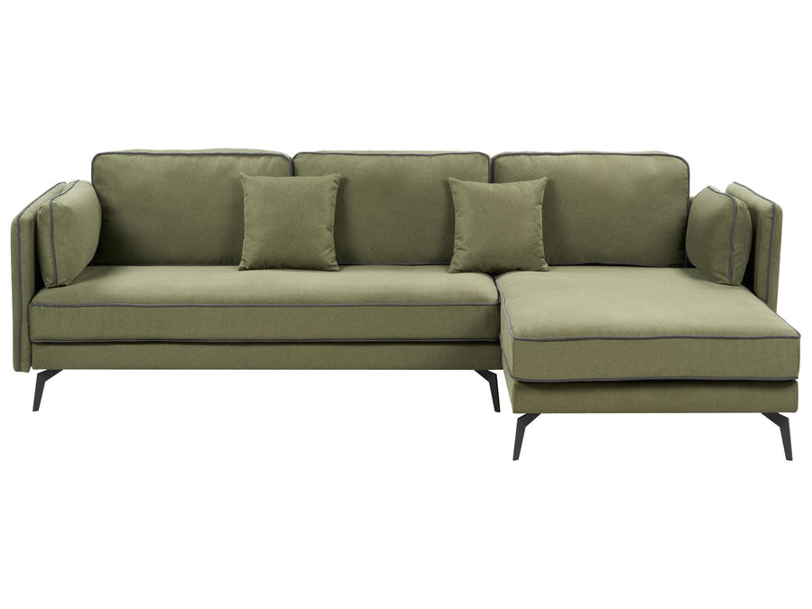 Left Hand Fabric Corner Sofa Green Altan