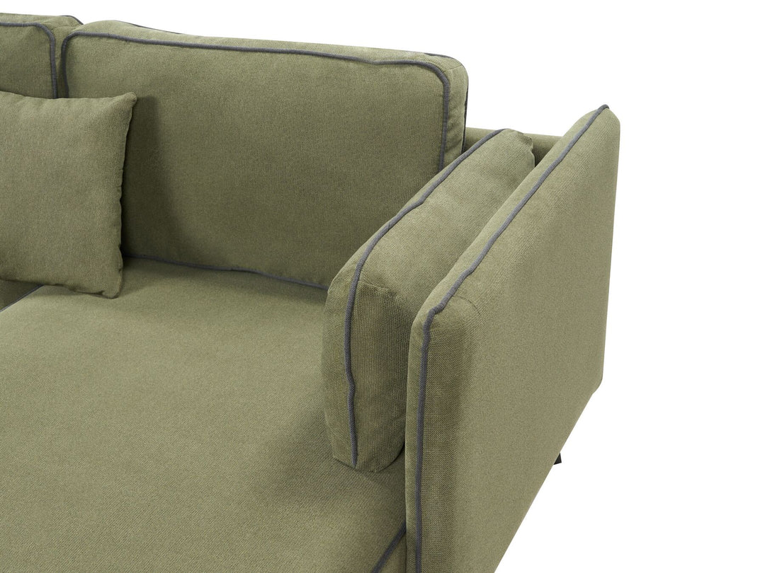 Left Hand Fabric Corner Sofa Green Altan