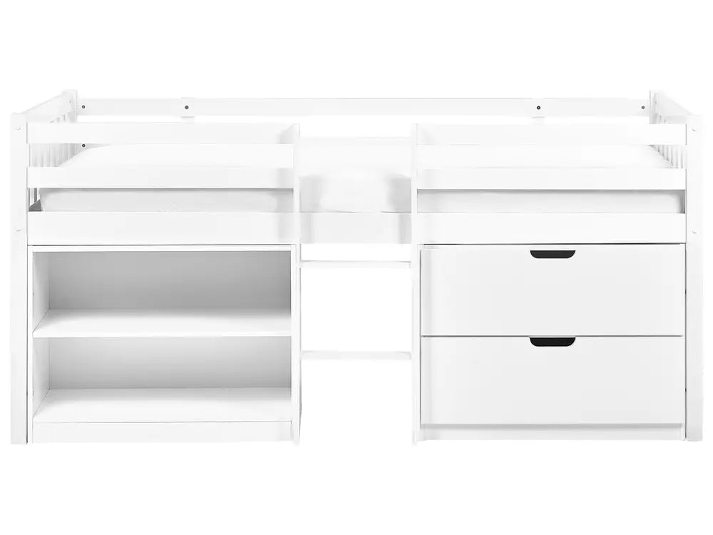 Mid Sleeper Kids Bed Wood  90 x 200 cm (EU Single) White Asia