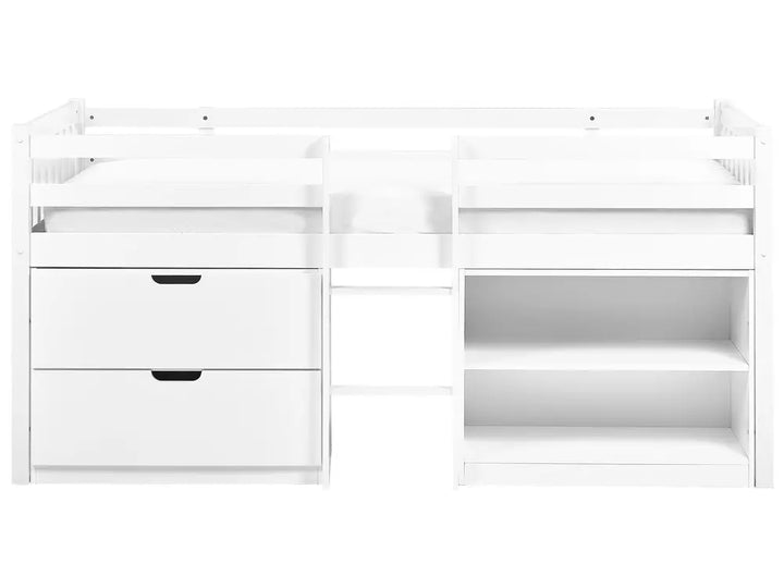Mid Sleeper Kids Bed Wood  90 x 200 cm (EU Single) White Asia