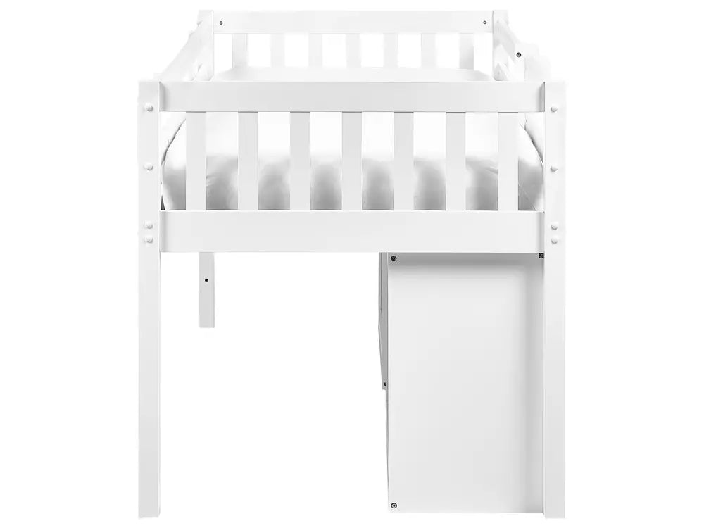 Mid Sleeper Kids Bed Wood  90 x 200 cm (EU Single) White Asia