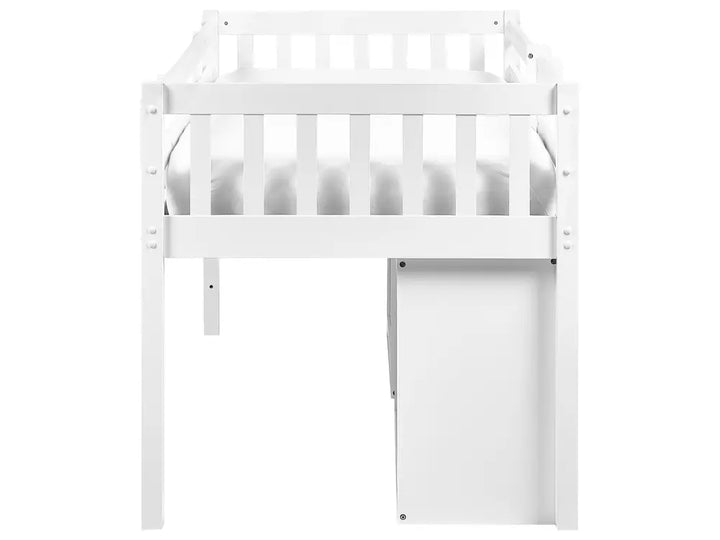 Mid Sleeper Kids Bed Wood  90 x 200 cm (EU Single) White Asia