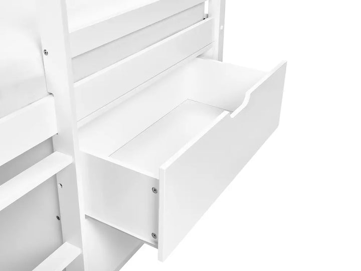Mid Sleeper Kids Bed Wood  90 x 200 cm (EU Single) White Asia
