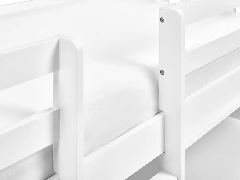 Mid Sleeper Kids Bed Wood  90 x 200 cm (EU Single) White Asia