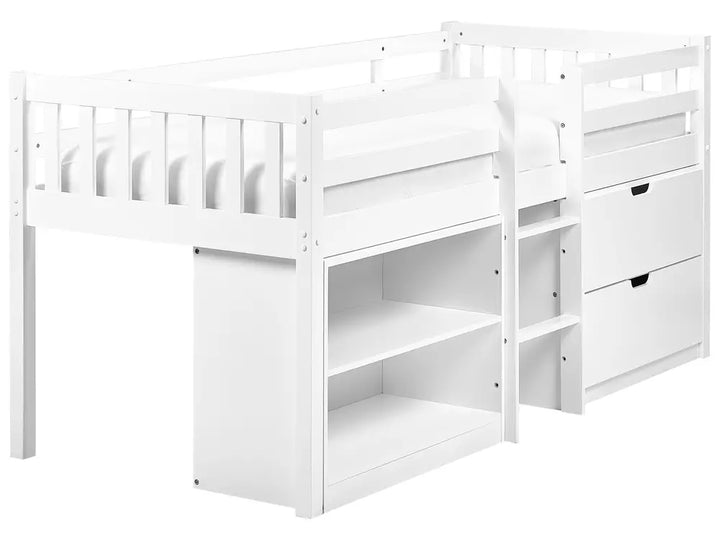 Mid Sleeper Kids Bed Wood  90 x 200 cm (EU Single) White Asia