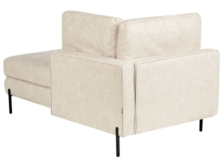 Left-Hand Chaise Lounge Faux Leather Light Beige Orlin