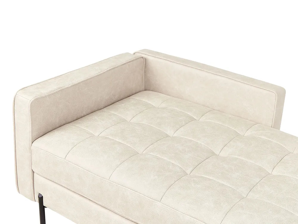 Left-Hand Chaise Lounge Faux Leather Light Beige Orlin