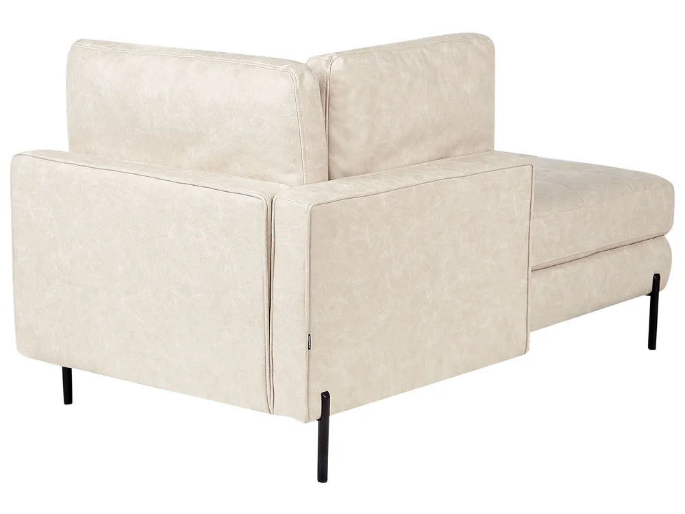 Right-Hand Chaise Lounge Faux Leather Light Beige Orlin
