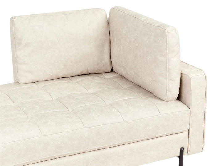 Right-Hand Chaise Lounge Faux Leather Light Beige Orlin