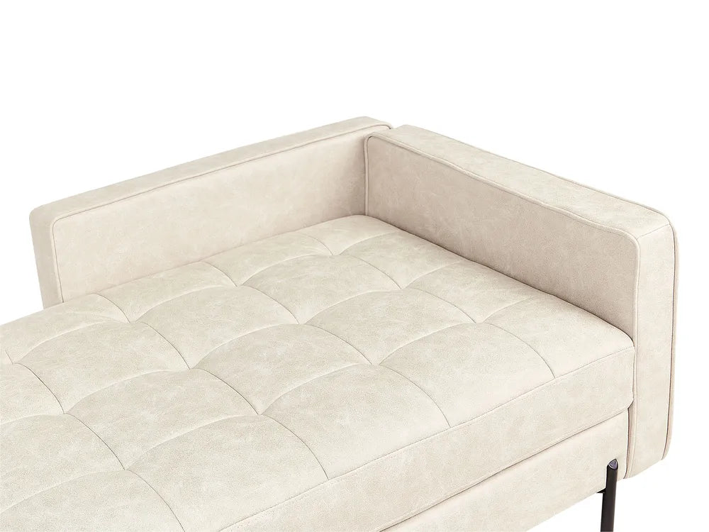 Right-Hand Chaise Lounge Faux Leather Light Beige Orlin