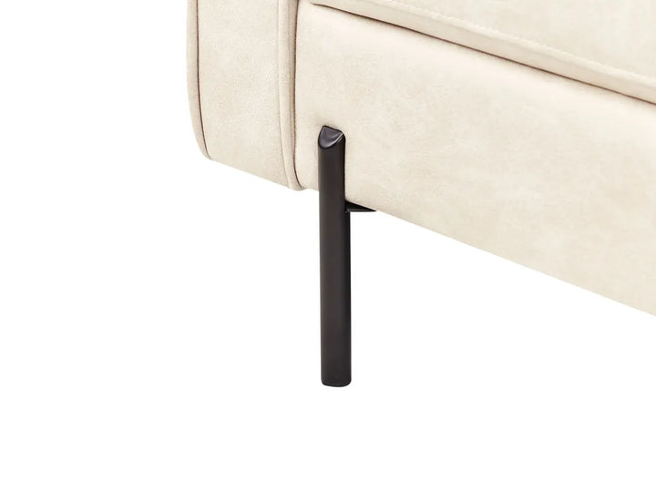 Right-Hand Chaise Lounge Faux Leather Light Beige Orlin