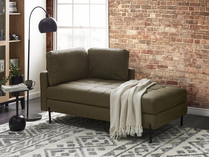 Left-Hand Chaise Lounge Faux Leather Green Orlin