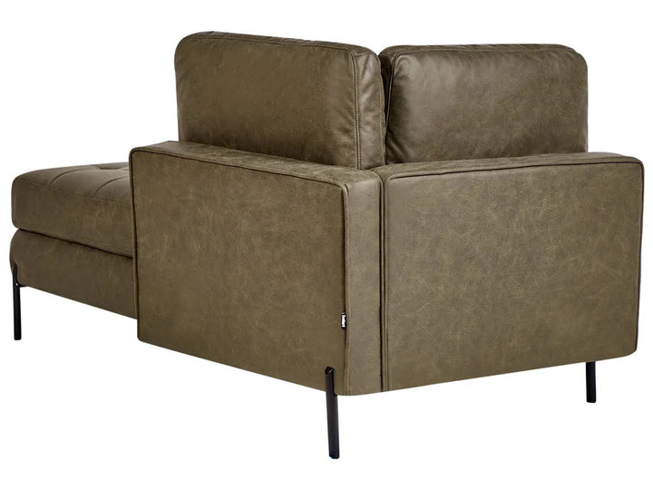 Left-Hand Chaise Lounge Faux Leather Green Orlin